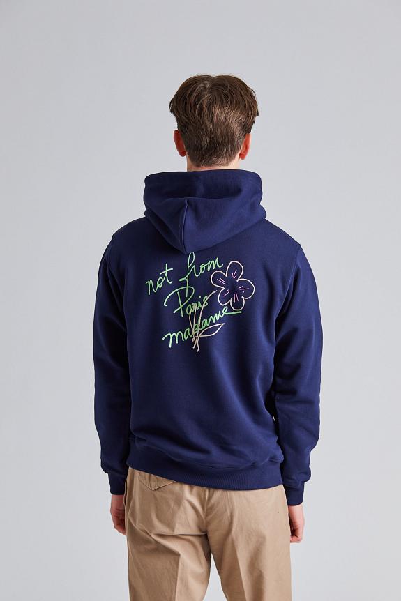 Drôle de Monsieur Le Hoodie Slogan Esquisse Navy-2
